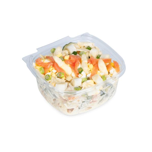 Pastasalade met gerookte zalm en verse asperges