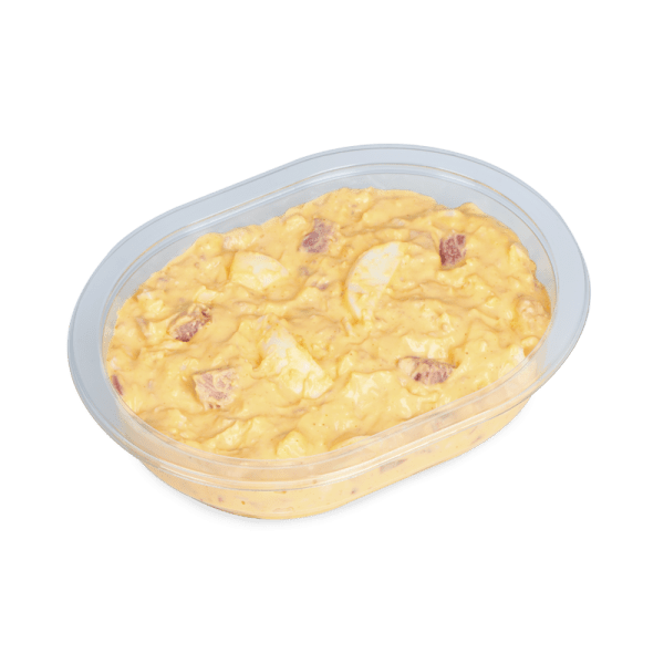 Eiersalade met gebakken spek